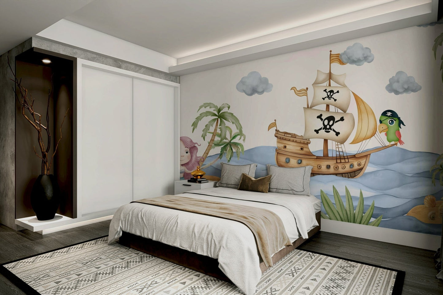 Wallpaper for walls with a treasure hunt theme GD4307

