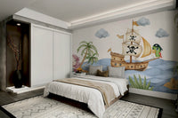 Wallpaper for walls with a treasure hunt theme GD4307

