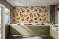 cafe wall mural with pizza design