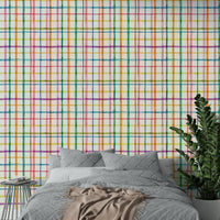Multicolor grid wallpaper mural

