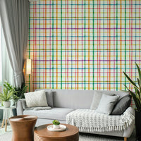 Artistic plaid wall wallpaper

