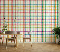 Rainbow stripe wall design

