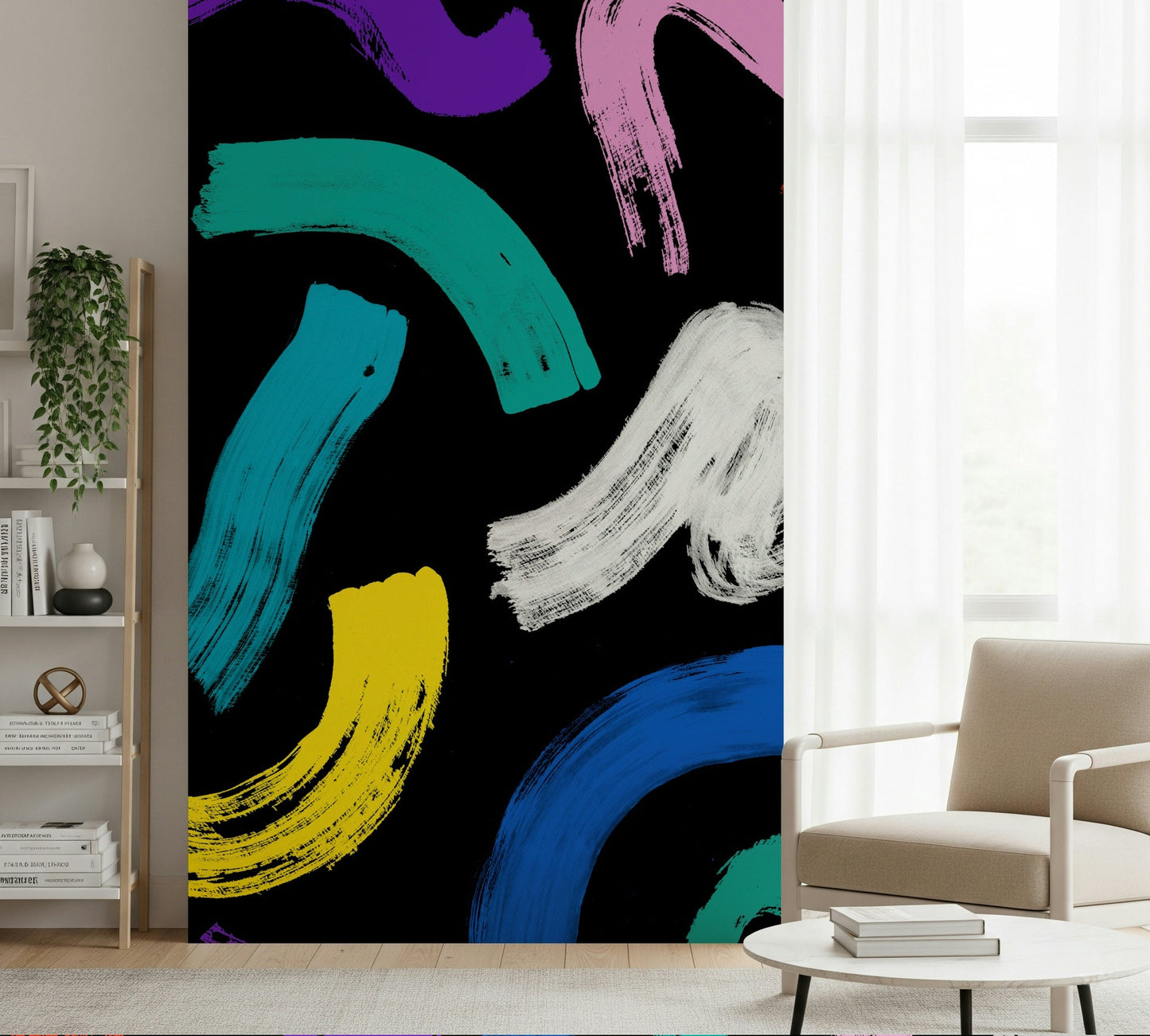 Inspiring peel and stick colorful graphic, an uplifting wall backdrop statement.
