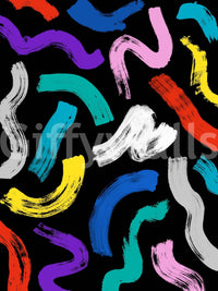 Play with Joy expressive artwork, a beautiful, vibrant mix of color movement wallpaper.