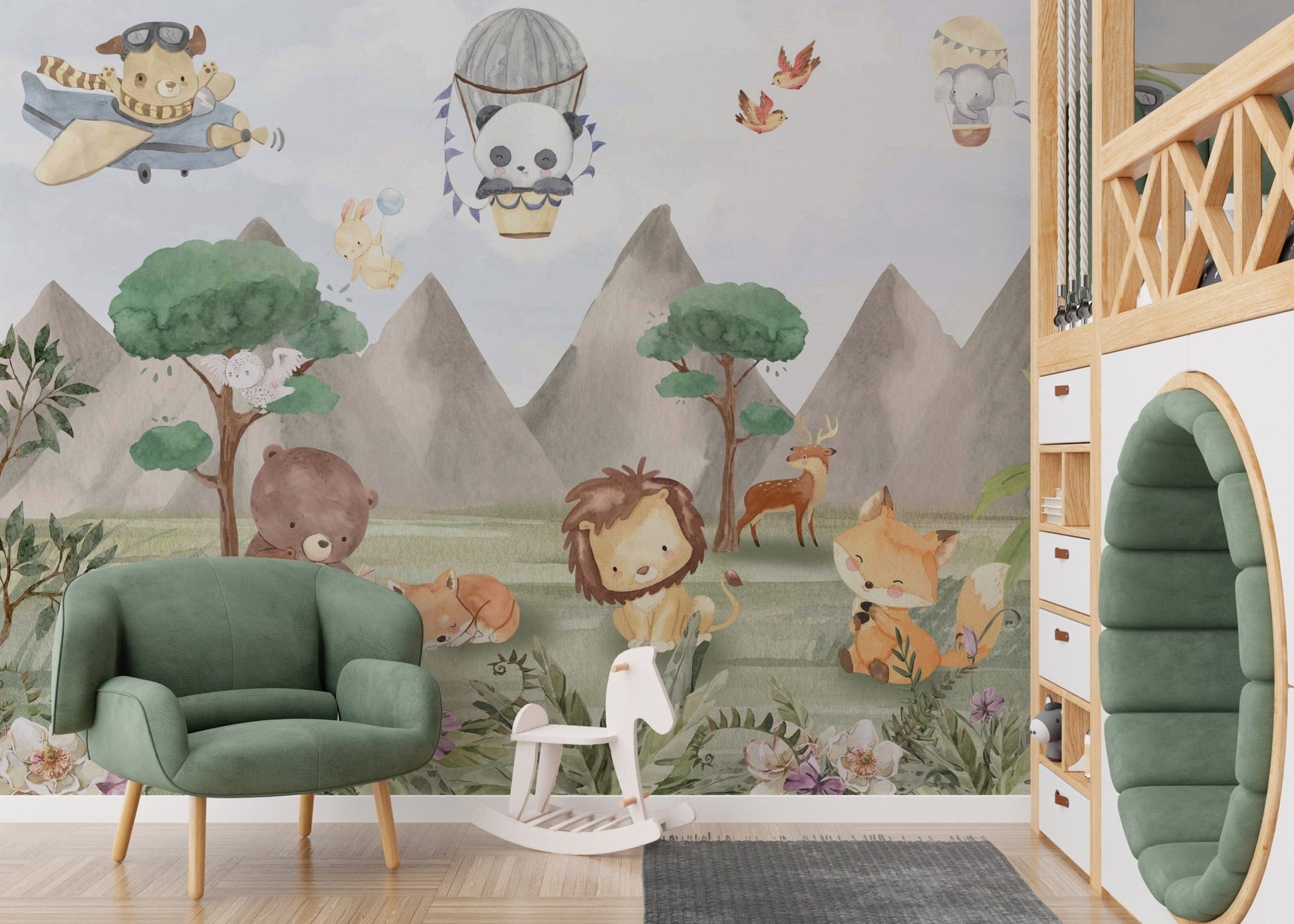 Playful Animals Forest Wall Mural - Giffywalls, C109