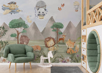 Playful Animals Forest Wall Mural - Giffywalls, C109