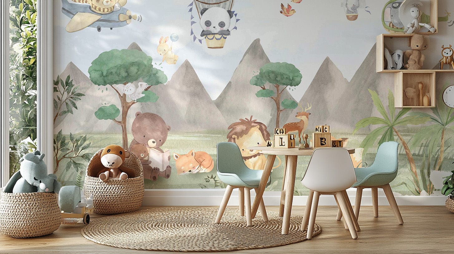 Playful Animals Forest Wall Mural - Giffywalls, C109