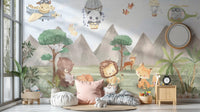 Playful Animals Forest Wall Mural - Giffywalls, C109