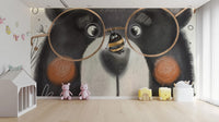 Cute Bear Cartoon Wallpaper for Nursery
