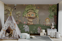 The trees surrounding the glade have friendly, rounded shapes.
