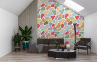 playful Vibrant organic forms on this wallpaper brighten a contemporary lounge⁠GD9453