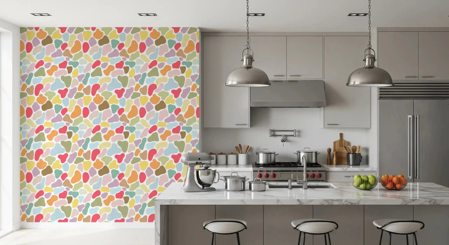 Zoomed view of the vibrant hues on this Playful Pebble wallpaperGD9453