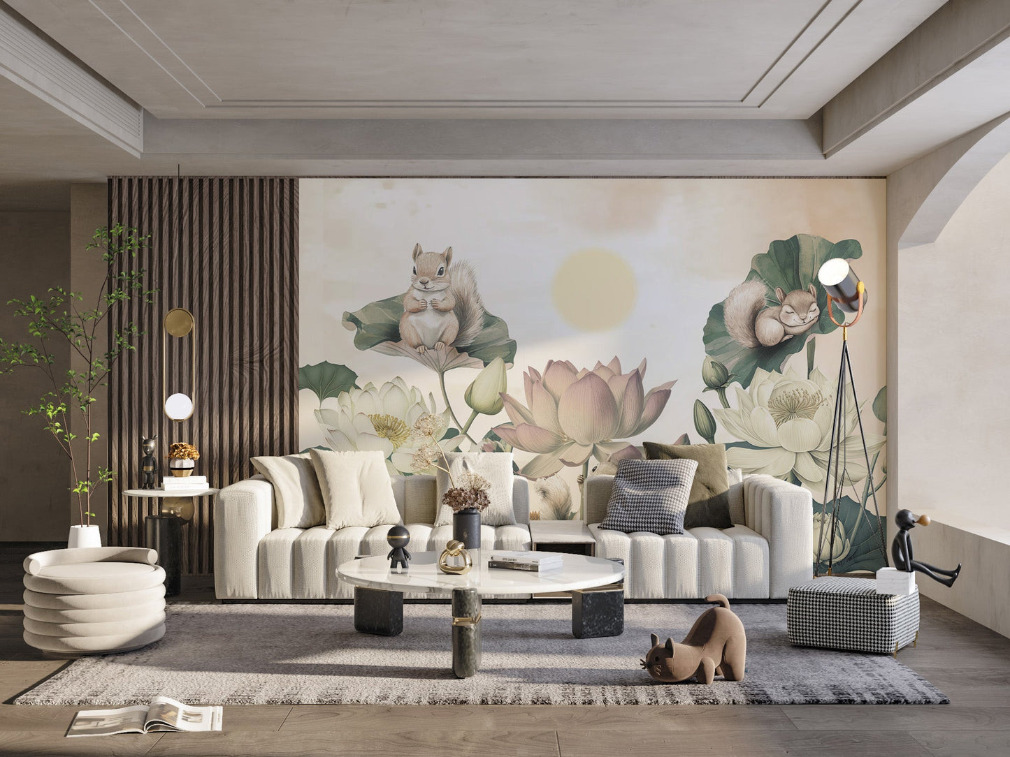 Charming Lotus Garden Floral Wallpaper




