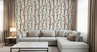 Quiet lounge moods come easy with Woodland Branches wallpaper running edge to edge. ⁠GD9466