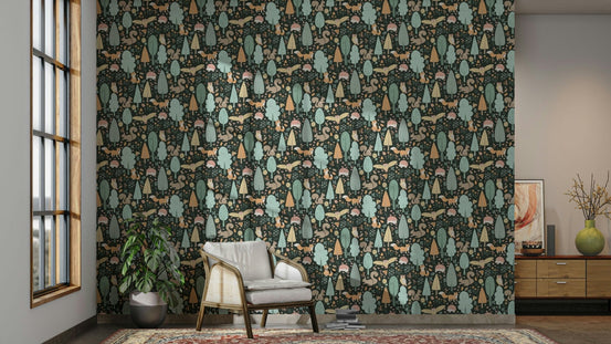 Squirrel and hedgehog wall mural GD694
