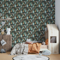 Durable woodland wall mural
