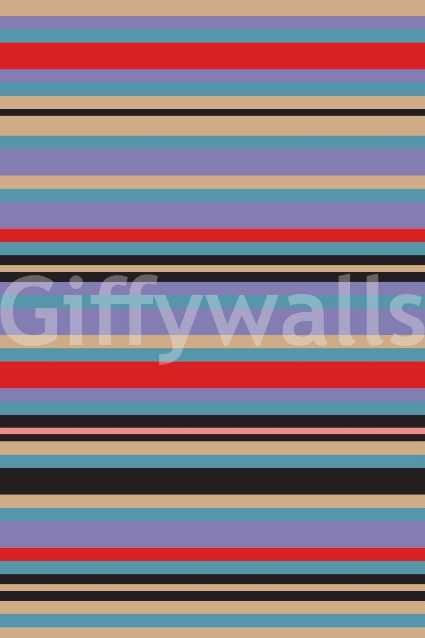 Neutral botanical stripe wallpaper for cozy bedroom walls.