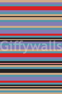 Neutral botanical stripe wallpaper for cozy bedroom walls.