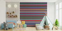 Playtime Stripes horizontal modern botanical wall design.