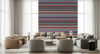 Black and beige retro stripe fern pattern wallpaper.