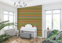 Retro Vintage 1950s Playtime Stripes Horizontal Classic wall mural pattern
