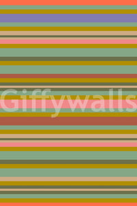 Classic Playtime Stripes Horizontal Mint Green Brown Pink wall decor