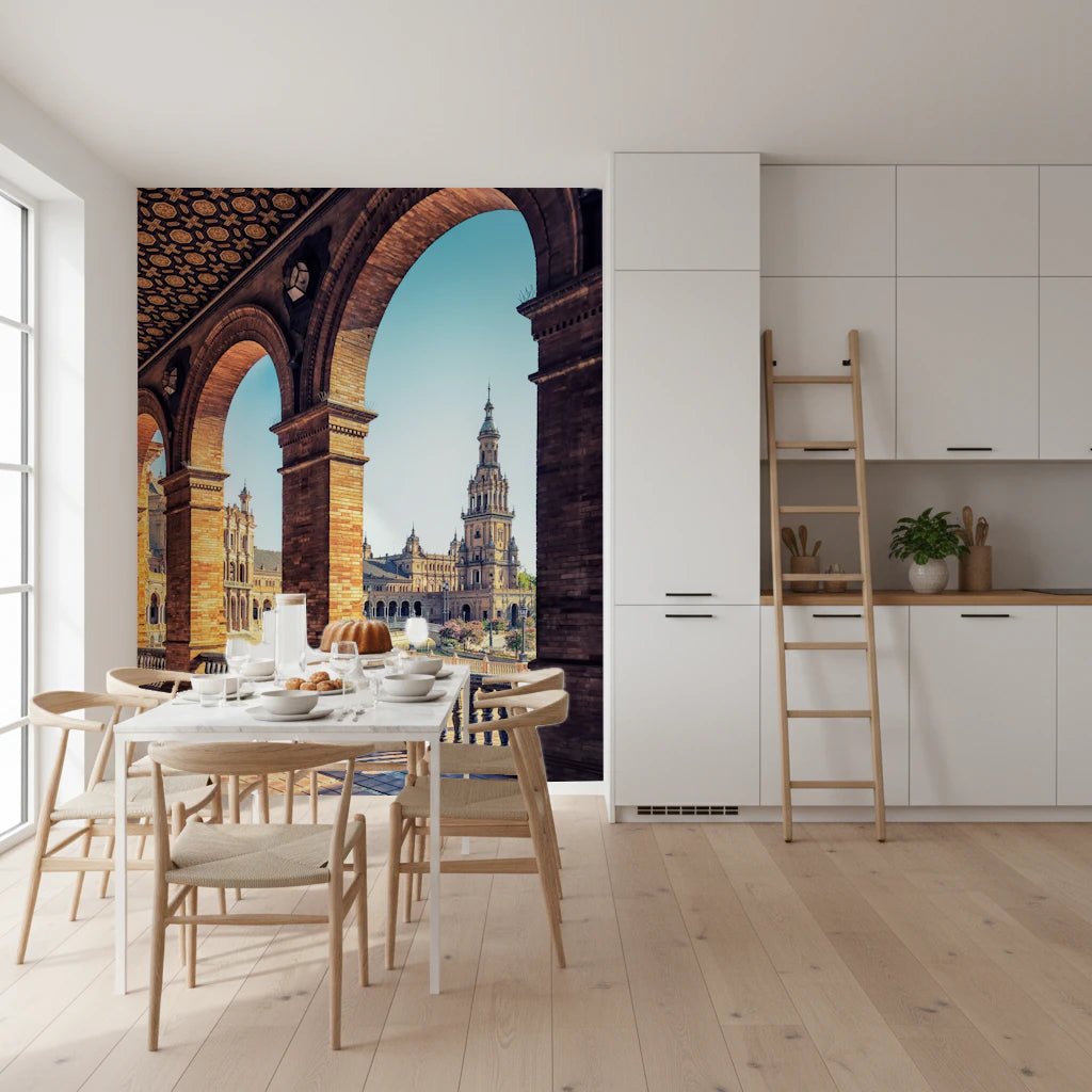 Spanish architectural wall mural for feature wall