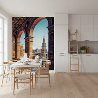Spanish architectural wall mural for feature wall