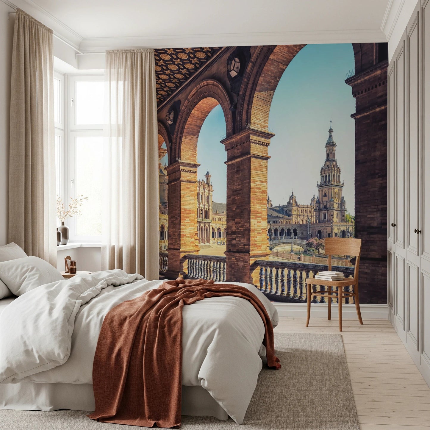 City architecture wall mural inspired by Spain