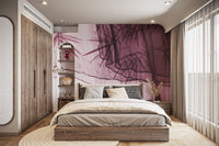 Minimalist plum bamboo wallpaper print
