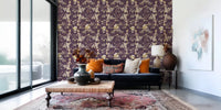Cream petals define Plum Botanical Blossom Wallpaper with soft contrast