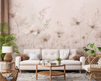 Soft layered blossoms in Poetic Soft Floral – Petal Dust wall mural