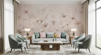 Gentle botanical stems in Poetic Soft Floral – Petal Dust wall mural