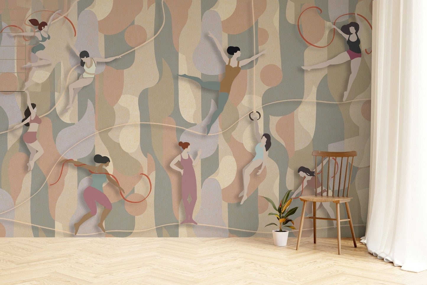 Poise in Motion Rhythmic Dance Wallpaper