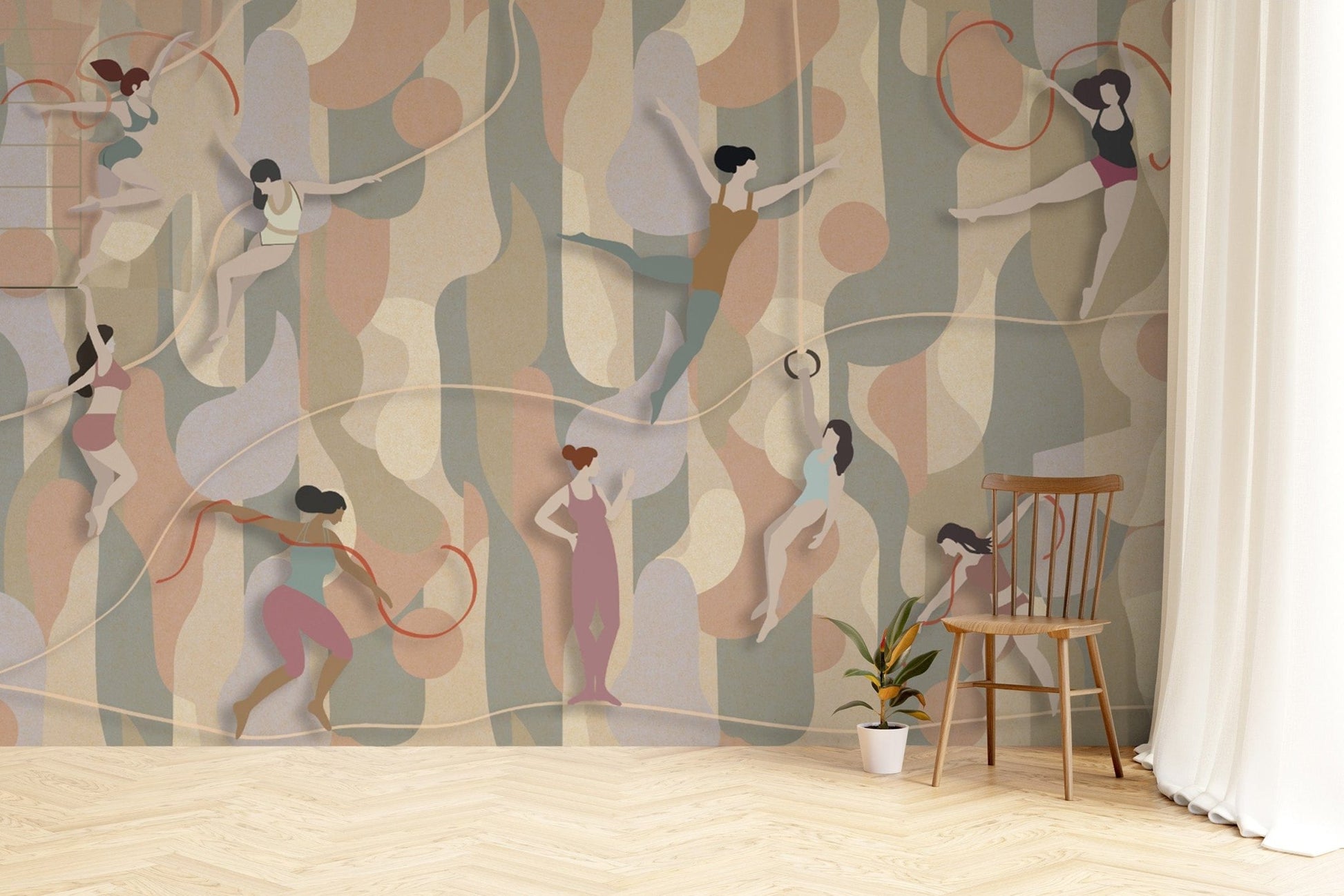 Poise in Motion Rhythmic Dance Wallpaper