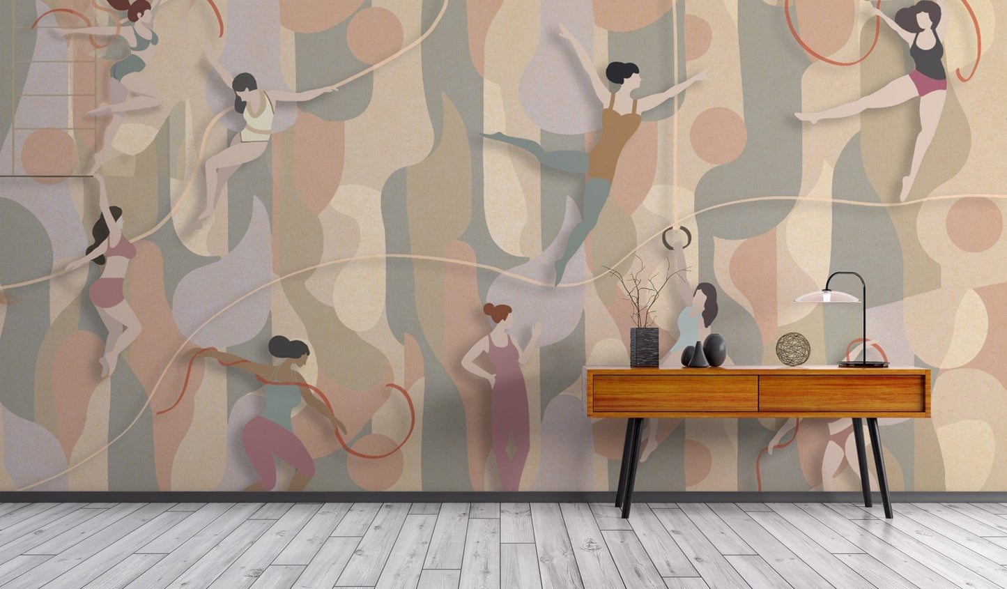 Poise in Motion Rhythmic Dance Wallpaper