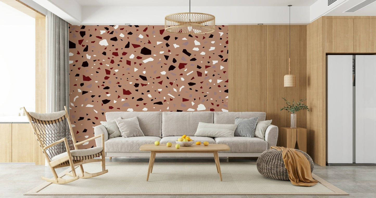 A serene glossy marble texture wall mural for opulent decor.