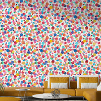 Hand-painted style multicolor polka dot wall design, GD1288
