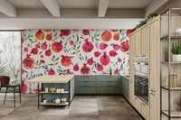 Pomegranate Bliss Watercolour Wallpaper