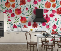 Pomegranate Bliss Watercolour Wallpaper