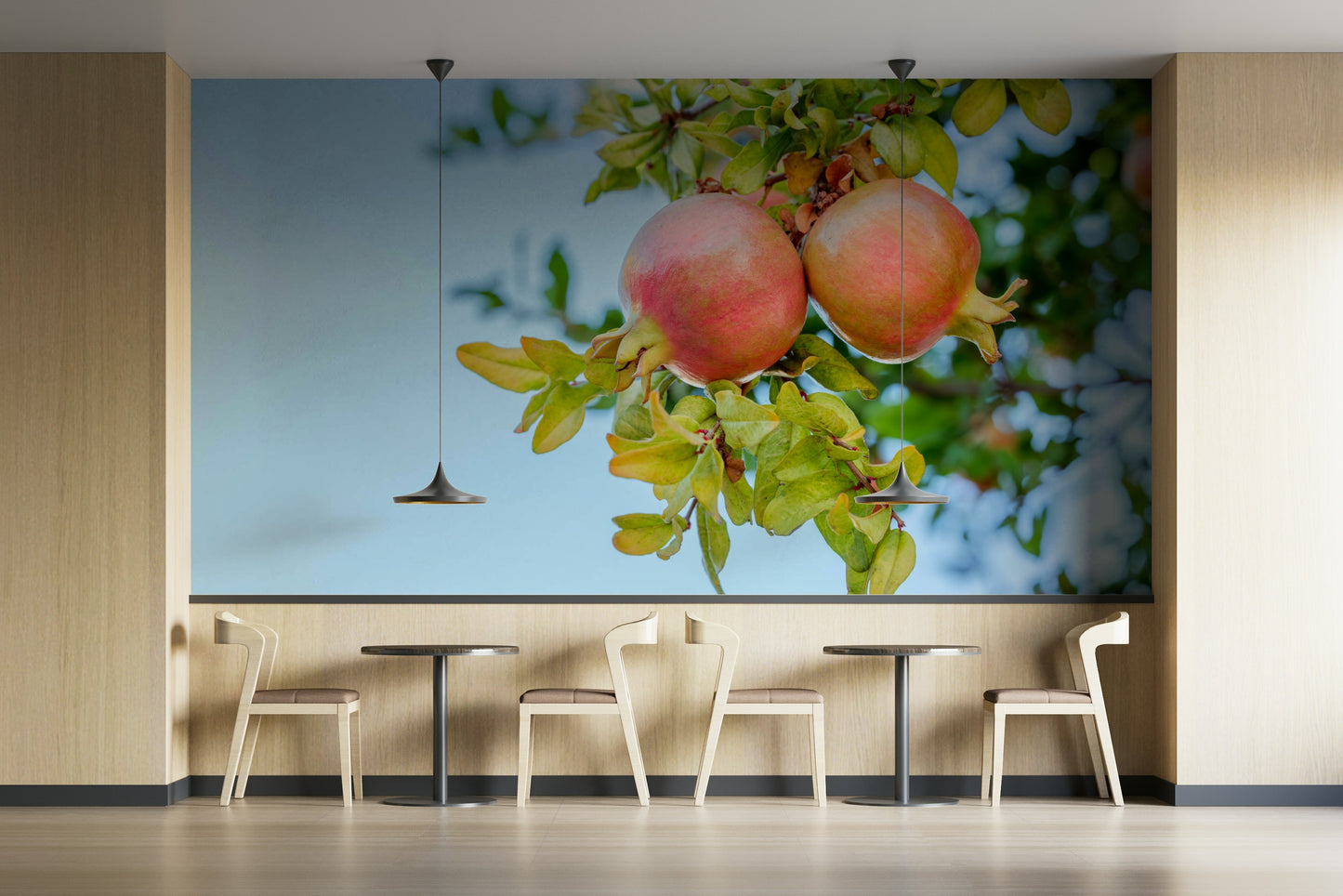 A contemplative fruit design wallpaper mural for a feature wall.

