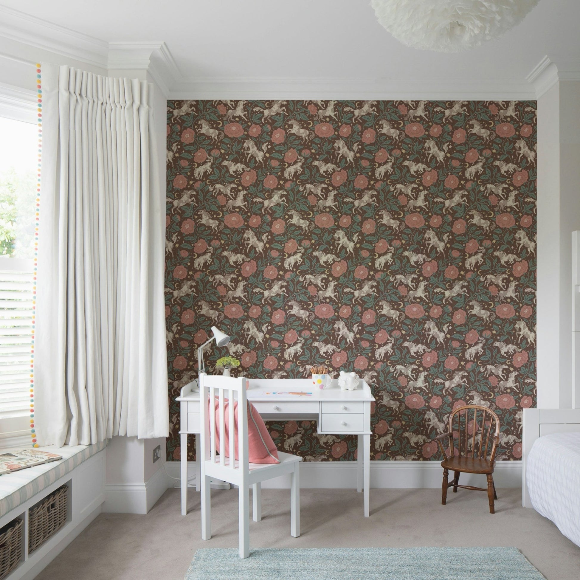 Nursery wallpaper with wild west motifs

