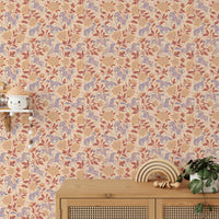 Warm pony and flower wallpaper close-up

