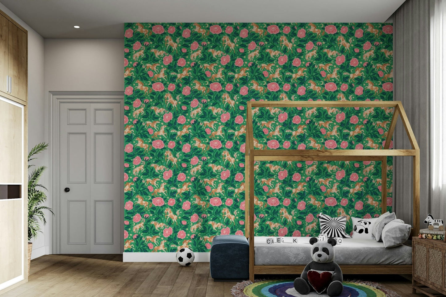 Nursery wallpaper with wild west motifs

