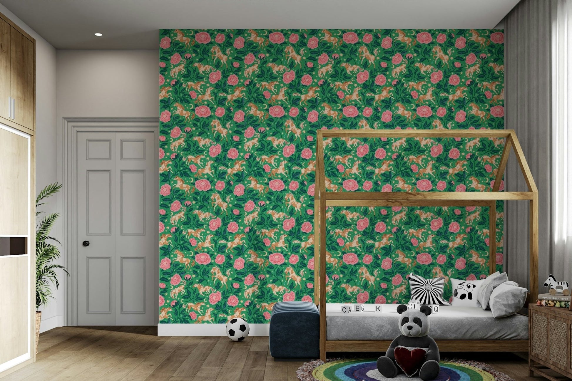 Nursery wallpaper with wild west motifs

