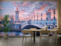 Architectural Paris wallpaper with bridge

