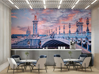 Historic Paris bridge with golden statues

