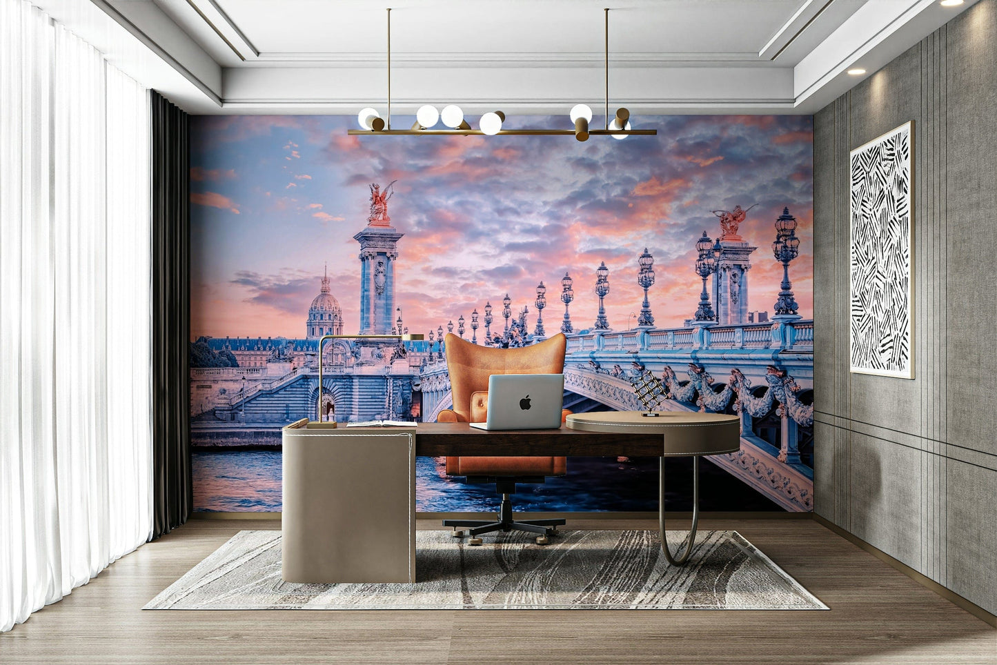 Scenic river bridge wallpaper from Paris

