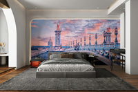 Pont Alexandre III at pink sunset view

