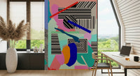 A contemplative geometric design wallpaper mural for a feature wall., GD5364